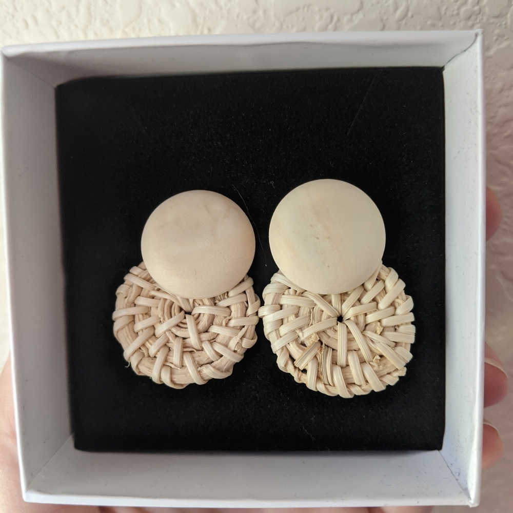 Looks Like Summer Wood & Wicker Earrings